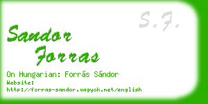 sandor forras business card